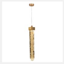 KIT 2 Pendente Led Tubo Cristal 30cm Dourado 3 cor de luz Para cabeceira de cama 8110 Quadrado KIT 2 Pendente Led Tubo Cristal 30cm Dourado 3 cor de luz Para cabeceira de cama 8110 Quadrado