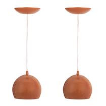 Kit 2 Pendente LowCost Bola Pequena Alumínio 15cm Cobre