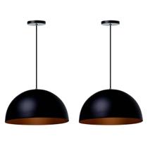 Kit 2 Pendente Luminária Meia Lua 30cm Alumínio Balção
