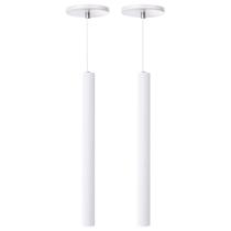Kit 2 Pendente Luminária Tubo Branco 40 Cm Kit 2 Pendente Luminária Tubo Branco 40 Cm