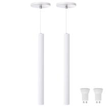 Kit 2 Pendente Luminária Tubo Branco 40 Cm + Lâmpada LED Branco Quente Kit 2 Pendente Luminária Tubo Branco 40 Cm + Lâmpada LED Branco Quente