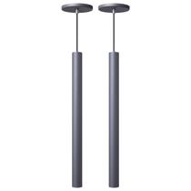 Kit 2 Pendente Luminária Tubo Cinza 50 Cm