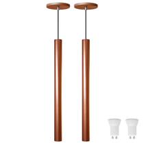 Kit 2 Pendente Luminária Tubo Cobre 50 Cm + Lâmpada LED Branco Quente