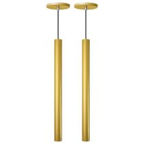 Kit 2 Pendente Luminária Tubo Dourado Fosco 50 Cm