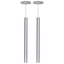 Kit 2 Pendente Luminária Tubo Escovado 50 Cm