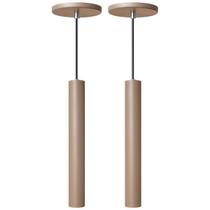 Kit 2 Pendente Luminária Tubo Fendi 30 Cm Kit 2 Pendente Luminária Tubo Fendi 30 Cm