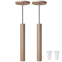 Kit 2 Pendente Luminária Tubo Fendi 30 Cm + Lâmpada LED Branco Frio Kit 2 Pendente Luminária Tubo Fendi 30 Cm + Lâmpada LED Branco Frio