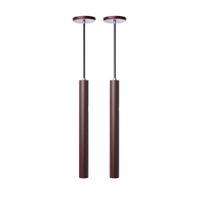 Kit 2 Pendente Luminária Tubo Marrom 30Cm Canopla 6cm