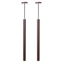 Kit 2 Pendente Luminária Tubo Marrom 50Cm + Led Canopla 6cm Kit 2 Pendente Luminária Tubo Marrom 50Cm + Led Canopla 6cm