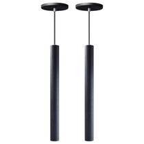 Kit 2 Pendente Luminária Tubo Preto 40 Cm Kit 2 Pendente Luminária Tubo Preto 40 Cm