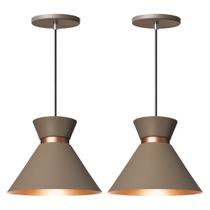 Kit 2 Pendente Lustre Luminária Berlin 15cm Fendi