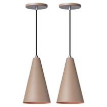 Kit 2 Pendente Lustre Luminária Cone Fendi Kit 2 Pendente Lustre Luminária Cone Fendi