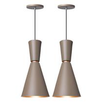 Kit 2 Pendente Lustre Luminária Cone Moscou 39cm Fendi Kit 2 Pendente Lustre Luminária Cone Moscou 39cm Fendi