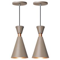 Kit 2 Pendente Lustre Luminária Mini Pequim Fendi 24cm Para Bancada de Cozinha