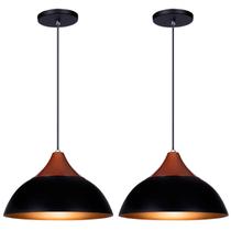 Kit 2 Pendente Lustre Luminária Panamá Preto Kit 2 Pendente Lustre Luminária Panamá Preto