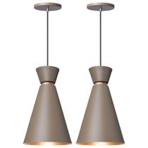 Kit 2 Pendente Lustre Luminária Pequim 30cm Fendi