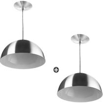 Kit 2 Pendente Meia Bola 30 Escovado Cozinha Churrasqueira