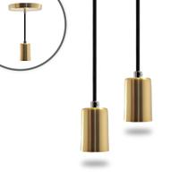 Kit 2 Pendente Soquete Copinho E27 Dourado Kit 2 Pendente Soquete Copinho E27 Dourado