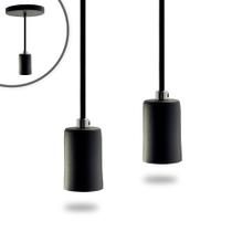 Kit 2 Pendente Soquete Copinho E27 Preto Kit 2 Pendente Soquete Copinho E27 Preto