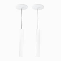 Kit 2 Pendente Tubo Palito Moderno 30cm - Branco