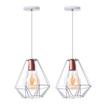 Kit 2 Pendentes Aramado Cristal 24 Cm Branco Decorações