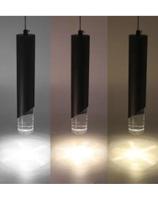 Kit 2 Pendentes Cilindro Tubo Preto LED 8015 Ajuste 3 Tons de Luz 3 Watts Bivolt Kit 2 Pendentes Cilindro Tubo Preto LED 8015 Ajuste 3 Tons de Luz 3 Watts Bivolt