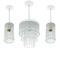 Kit 2 Pendentes Clearcrillic + Pendente Manucrillic Branco