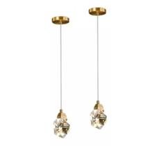 Kit 2 Pendentes de Cristal Dourado para Cabeceira de cama Kit 2 Pendentes de Cristal Dourado para Cabeceira de cama