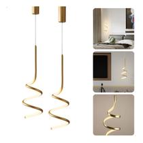 Kit 2 Pendentes Espiral Metal Luxo Led Design Nitrolux Worm