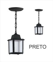 Kit 2 Pendentes Externo Lustre Clássico Retro Casa Preto 335