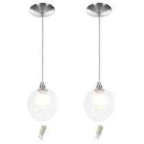 kit 2 Pendentes Harmony Bolinha Escovado + Lampada G9 6000k kit 2 Pendentes Harmony Bolinha Escovado + Lampada G9 6000k