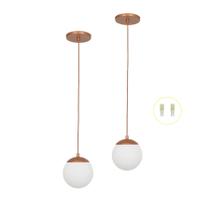 Kit 2 Pendentes Jabuticaba Cobre Bola Globo De Vidro + Led V Kit 2 Pendentes Jabuticaba Cobre Bola Globo De Vidro + Led V