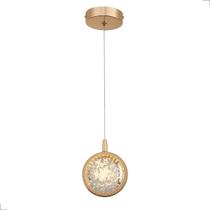 Kit 2 Pendentes Luminária Globo Cristal Bolhas Saturno LED 3200K 7W