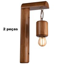 Kit 2 Pendentes Luminária Madeira Varanda Pergolado Floreira Kit 2 Pendentes Luminária Madeira Varanda Pergolado Floreira