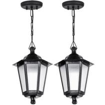 Kit 2 Pendentes Luminária Teto Gregos Colonial Clássica Vintage Retro Preto E27