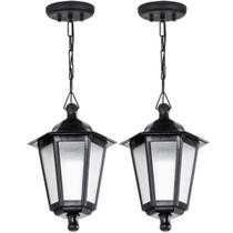 Kit 2 Pendentes Luminária Teto Gregos Colonial Clássica Vintage Retro Preto E27