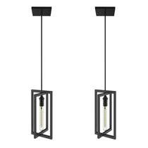 Kit 2 Pendentes Luminárias de Teto Moderna Industrial Preto