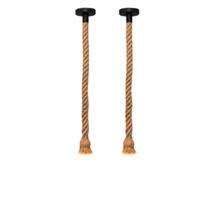 Kit 2 Pendentes Lustre Luminária Vintage Corda Sisal Retro