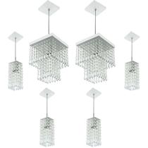 Kit 2 Pendentes Marrycrilic + 4 Pendentes Clearcrilic Branco Kit 2 Pendentes Marrycrilic + 4 Pendentes Clearcrilic Branco