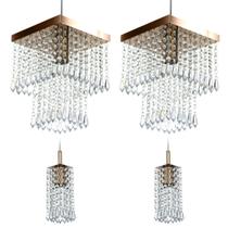 Kit 2 Pendentes Marrycrillic + 2 Pendentes Clearcrilic Cobre Kit 2 Pendentes Marrycrillic + 2 Pendentes Clearcrilic Cobre