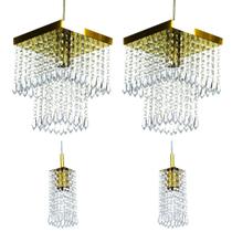 Kit 2 Pendentes Marrycrillic + 2 Pendentes Clearcrilic Gold Kit 2 Pendentes Marrycrillic + 2 Pendentes Clearcrilic Gold