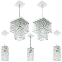 Kit 2 Pendentes Marrycrillic + 3 Pendentes Clearcrilic Branc Kit 2 Pendentes Marrycrillic + 3 Pendentes Clearcrilic Branc