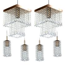 Kit 2 Pendentes Marrycrillic + 4 Pendentes Clearcrilic Cobre Kit 2 Pendentes Marrycrillic + 4 Pendentes Clearcrilic Cobre