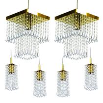 Kit 2 Pendentes Marrycrillic + 4 Pendentes Clearcrilic Gold Kit 2 Pendentes Marrycrillic + 4 Pendentes Clearcrilic Gold