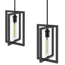 Kit 2 Pendentes Moderna Industrial Luminária Teto Preto SF Kit 2 Pendentes Moderna Industrial Luminária Teto Preto SF