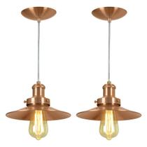 Kit 2 Pendentes Nordic Industrial 22 Cm New Cobre Kit 2 Pendentes Nordic Industrial 22 Cm New Cobre