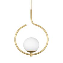 Kit 2 Pendentes On Loop DOURADO com globo de vidro BRANCO