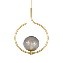 Kit 2 Pendentes On Loop DOURADO com globo de vidro FUME