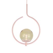 Kit 2 Pendentes On Loop ROSÉ com globo de vidro ÂMBAR