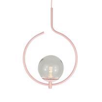 Kit 2 Pendentes On Loop ROSÉ com globo de vidro FUME